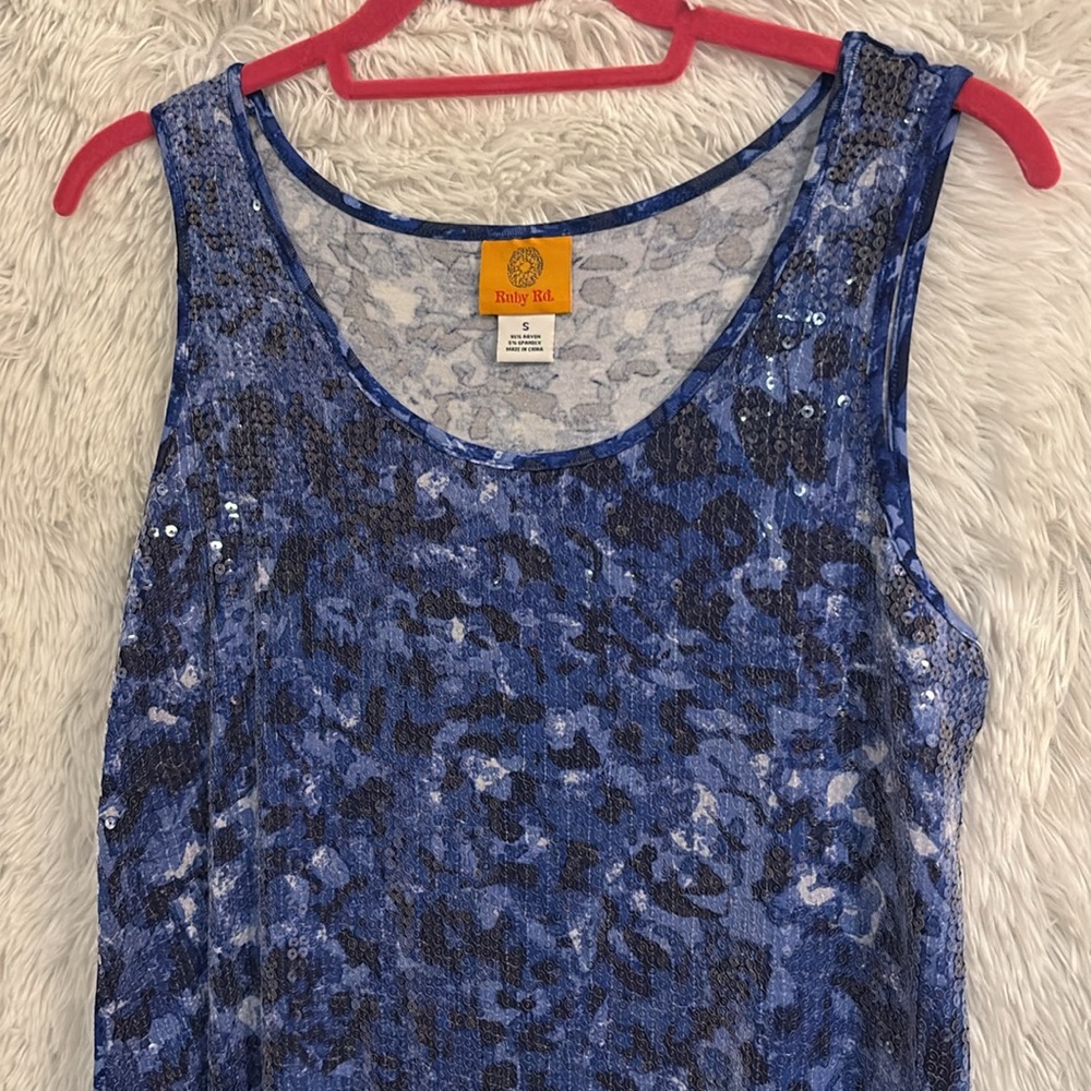 Ruby Rd. Sequined Tank Top size Small - Picture 2 of 5